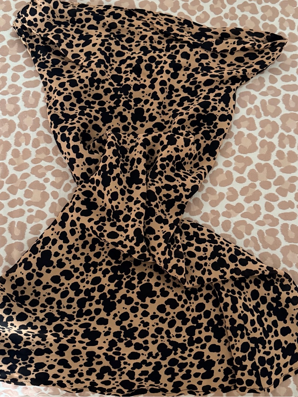 Reformation Leopard Print dress in Black and Tan